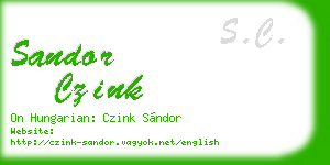 sandor czink business card